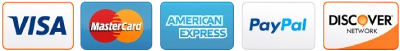 Accepted Payment Methods – Visa, Mastercard, Amex, Discover